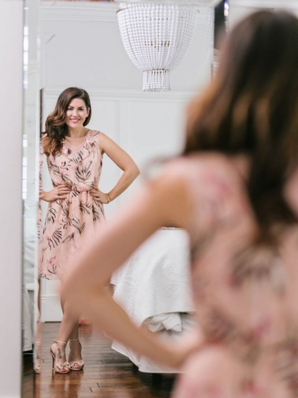 Jillian Harris RW&CO Pink Tropical Print Sleeveless Dress